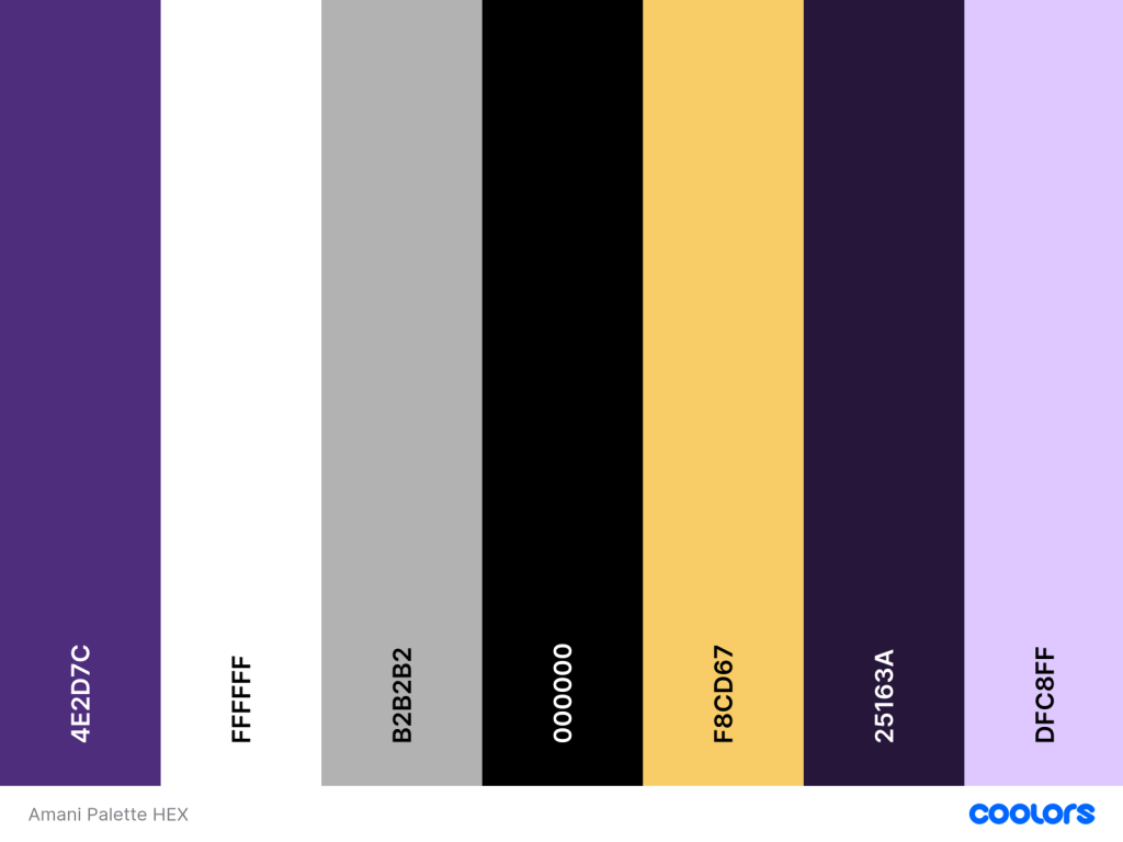 Amani Color Palette hex values